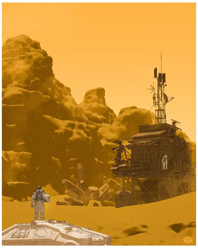 Martian Outpost, sci-fi digital art by NatiFlux